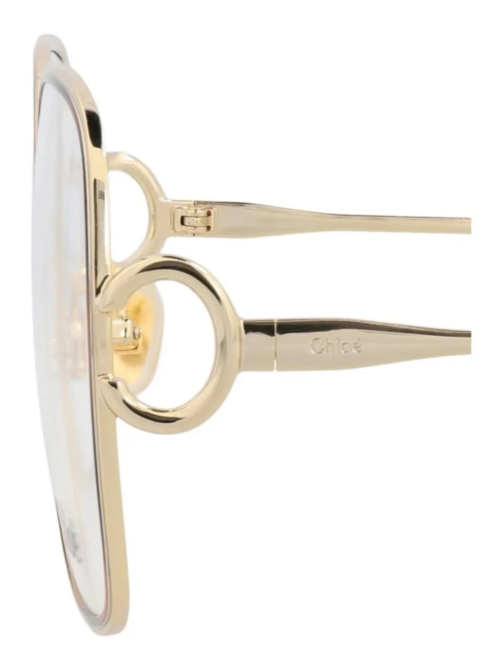 New Chloé Women's Eyeglasses Square Rectangle Metal Frame Gold Gold Transparent